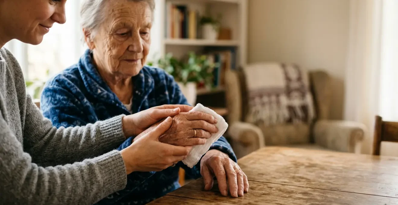 Senior adult receiving compassionate assistance with daily personal care activities, illustrating the dignity and support central to Attendance Allowance eligibility