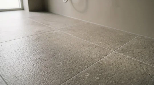 Modern non-slip R11 rated bathroom flooring in elegant residential setting showcasing safety without institutional appearance