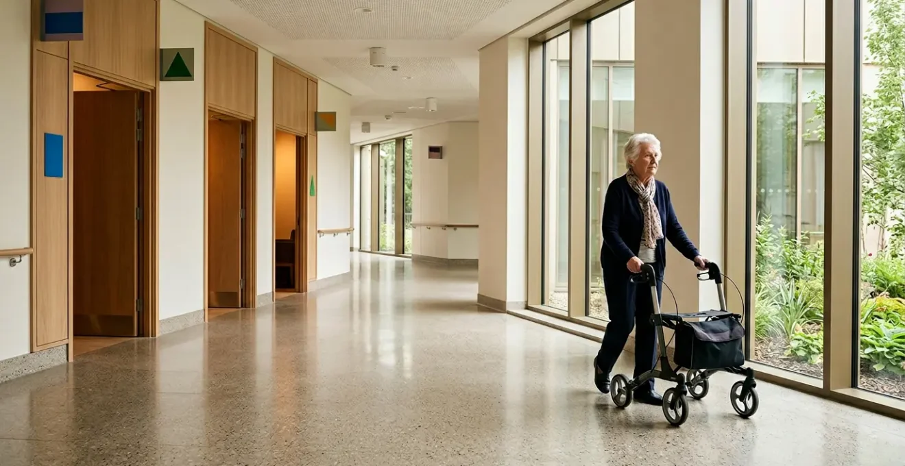 Senior person confidently navigating through healthcare journey with support materials