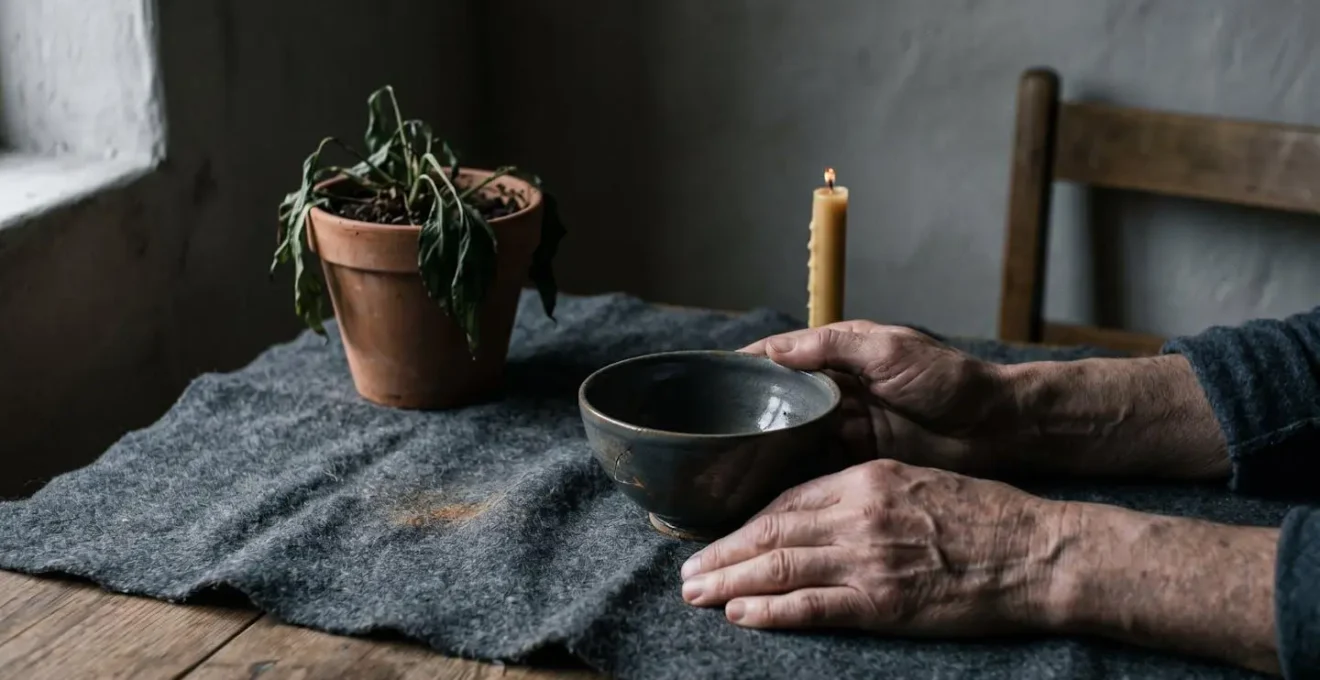 Visual metaphor representing emotional and physical exhaustion of overwhelmed caregiver